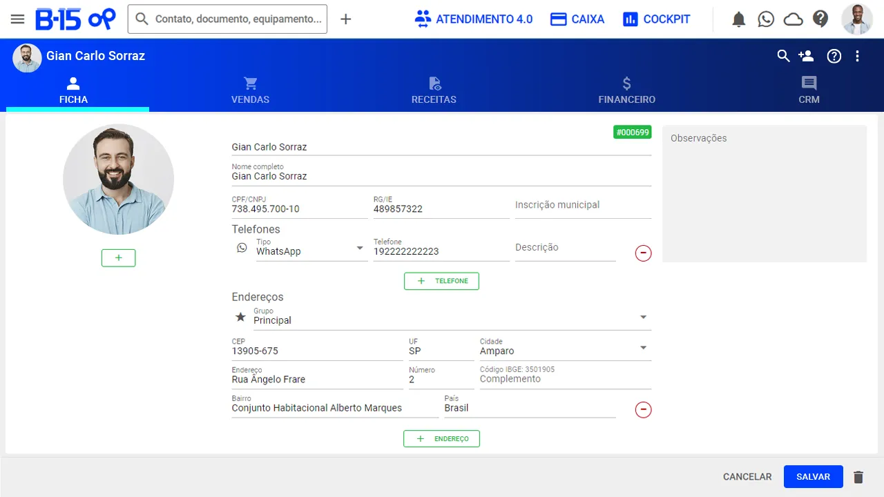 Faça cadastros de forma rápida, para não perder tempo em suas vendas